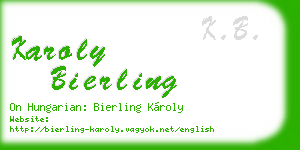 karoly bierling business card